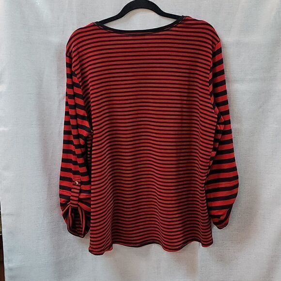 Cute Ruby Red Stiped Teeshirt - Picture 2 of 9